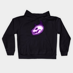 Purple Galaxy Cat Skull Kids Hoodie